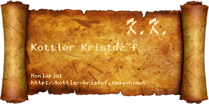 Kottler Kristóf névjegykártya